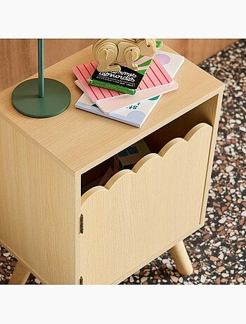 Table de chevet enfant décor bois 1 porte Azur