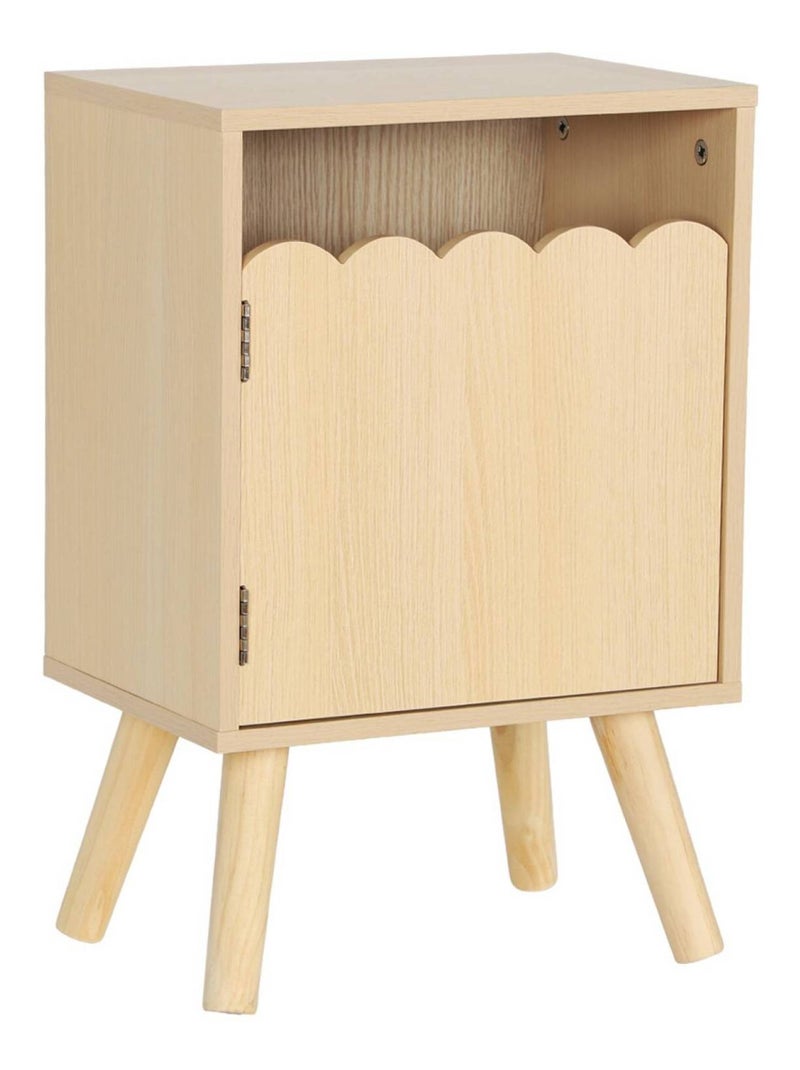 Table de chevet enfant décor bois 1 porte Azur Marron - Kiabi