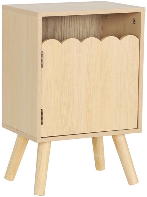 Table de chevet enfant décor bois 1 porte Azur - Kiabi