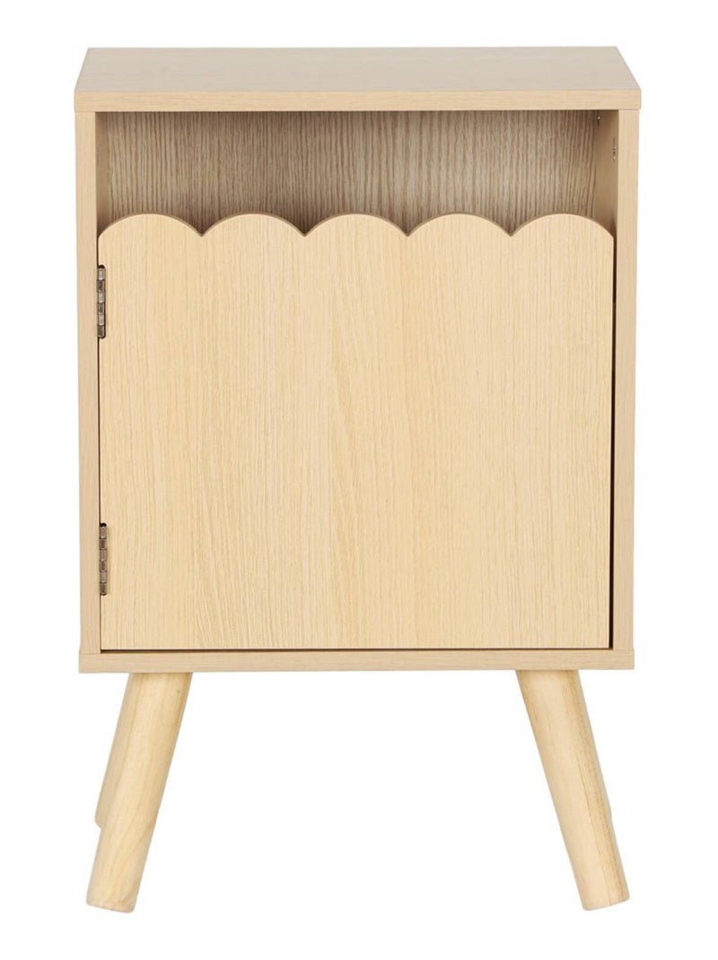 Table de chevet enfant décor bois 1 porte Azur Marron - Kiabi