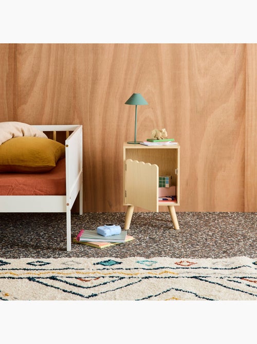 Table de chevet enfant décor bois 1 porte Azur - Kiabi