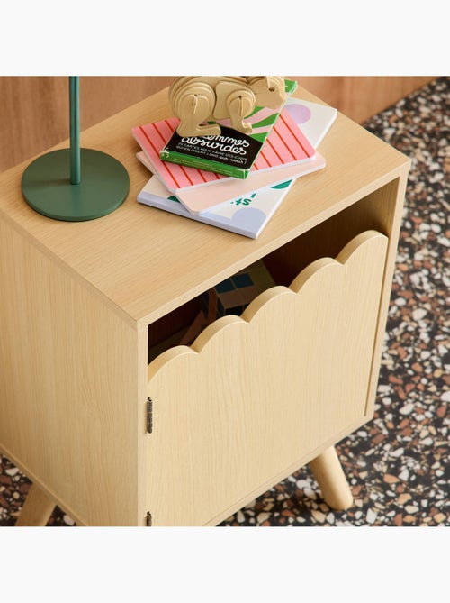 Table de chevet enfant décor bois 1 porte Azur - Kiabi