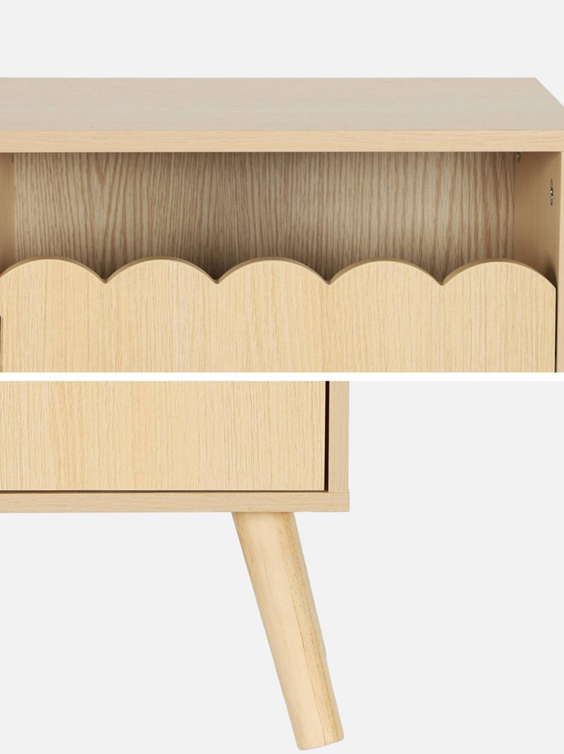 Table de chevet enfant décor bois 1 porte Azur Marron - Kiabi