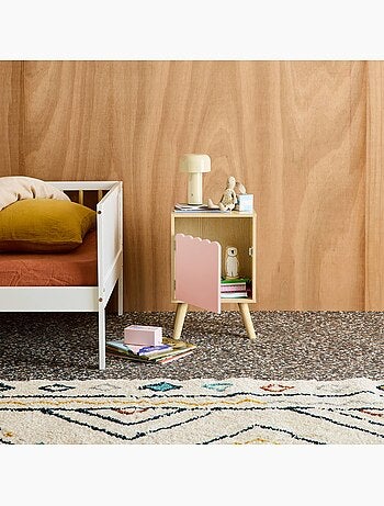 Table de chevet enfant décor bois 1 porte Azur