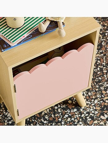 Table de chevet enfant décor bois 1 porte Azur