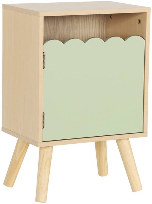 Table de chevet enfant décor bois 1 porte Azur - Kiabi