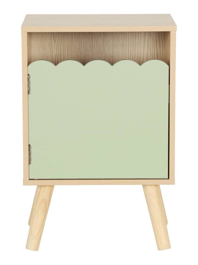 Table de chevet enfant décor bois 1 porte Azur Vert - Kiabi
