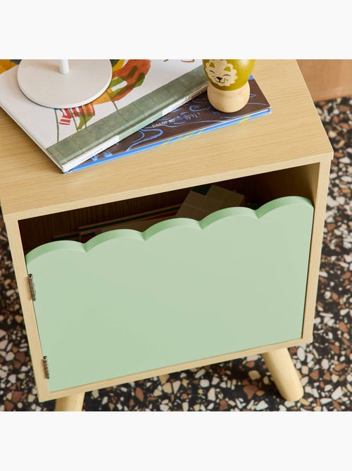 Table de chevet enfant décor bois 1 porte Azur - Kiabi