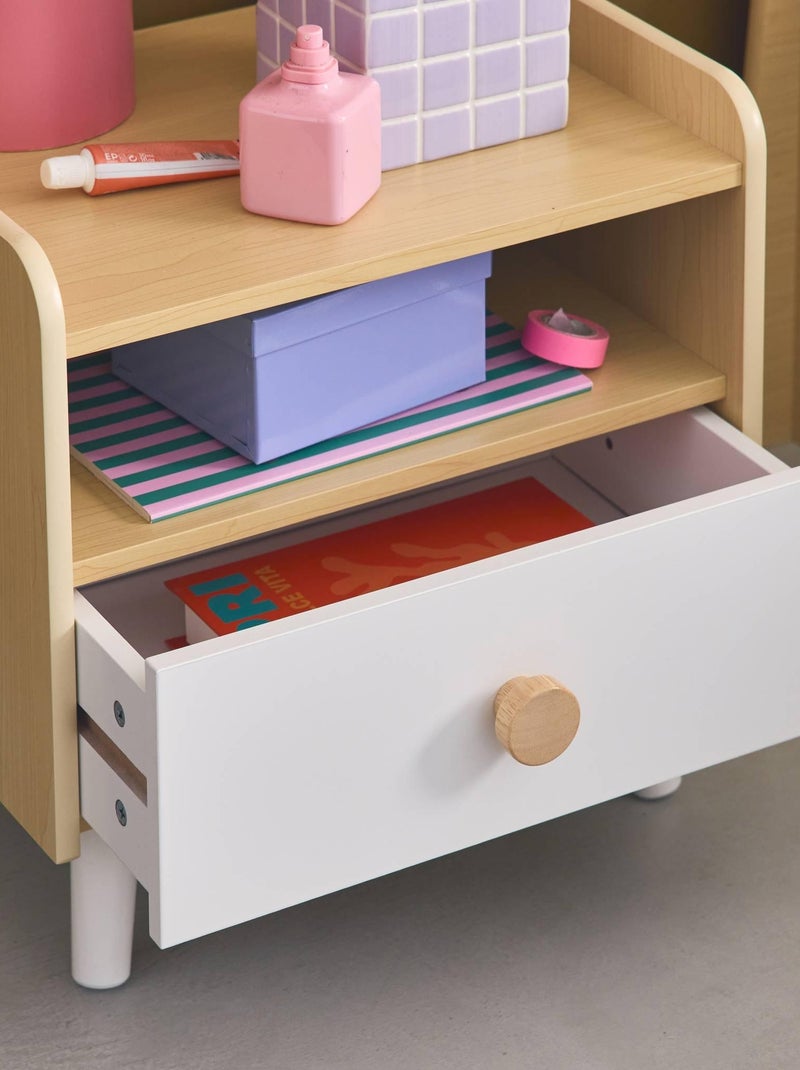 Table de chevet enfant effet bois Edgar Blanc - Kiabi