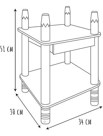 Table de chevet enfant en bois collection CRAYON