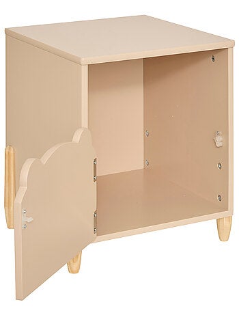 Table de chevet enfant forme ourson avec porte de rangement