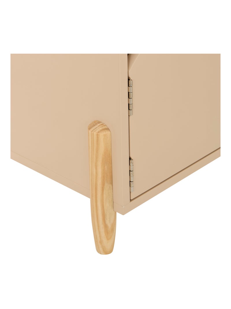 Table de chevet enfant forme ourson avec porte de rangement Marron clair - Kiabi