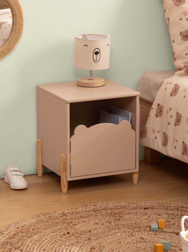 Table de chevet enfant forme ourson avec porte de rangement Marron clair - Kiabi