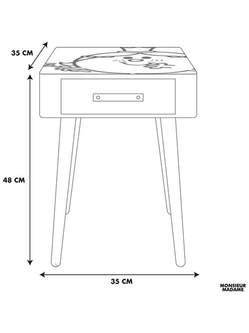 Table de chevet enfant MONSIEUR MADAME - Kiabi