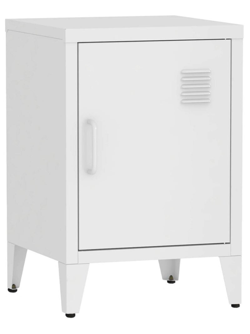 Table de chevet industrielle 1 porte Soho Blanc - Kiabi