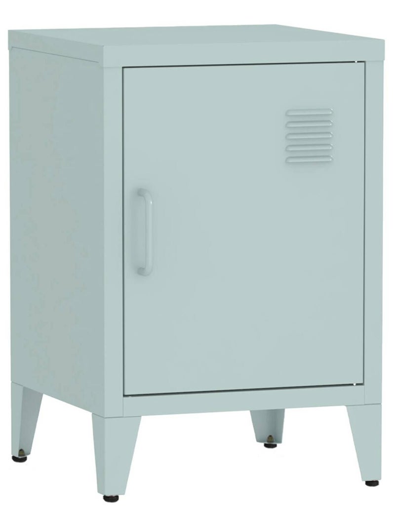 Table de chevet industrielle 1 porte Soho Bleu clair - Kiabi