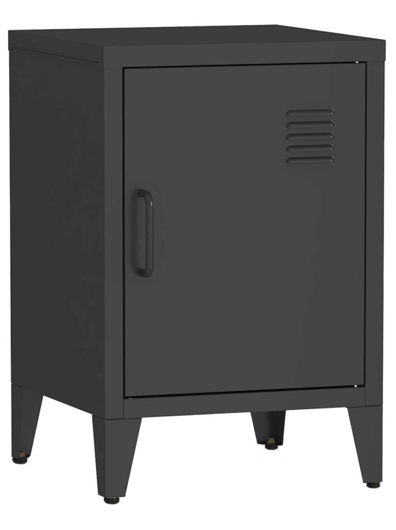 Table de chevet industrielle 1 porte Soho Noir - Kiabi