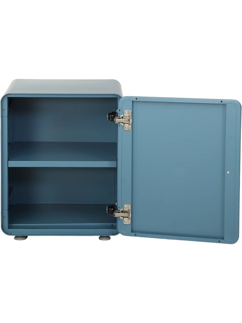 Table de chevet industrielle acier 1 porte tribeca Bleu - Kiabi