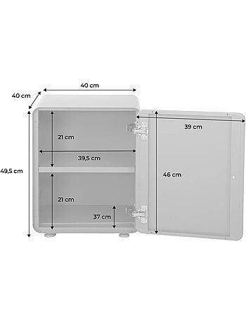 Table de chevet industrielle acier 1 porte tribeca