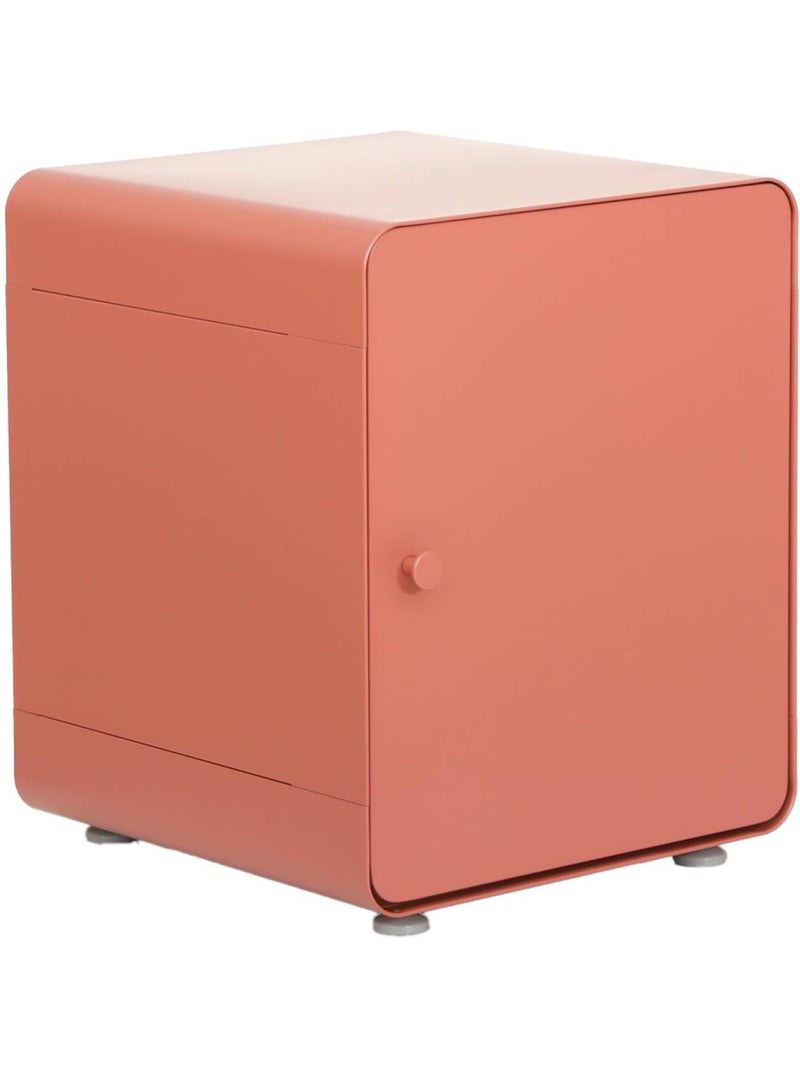 Table de chevet industrielle acier 1 porte tribeca Rouge brique - Kiabi