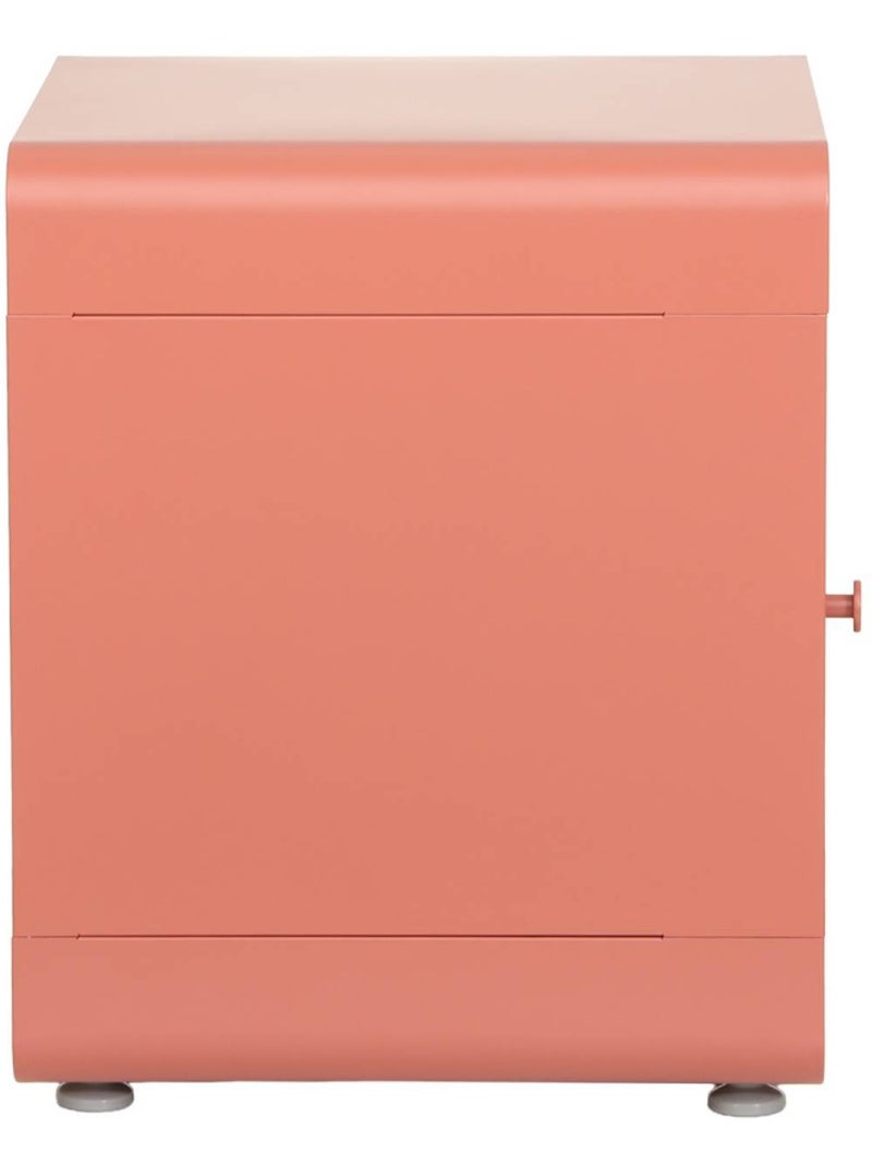Table de chevet industrielle acier 1 porte tribeca Rouge brique - Kiabi
