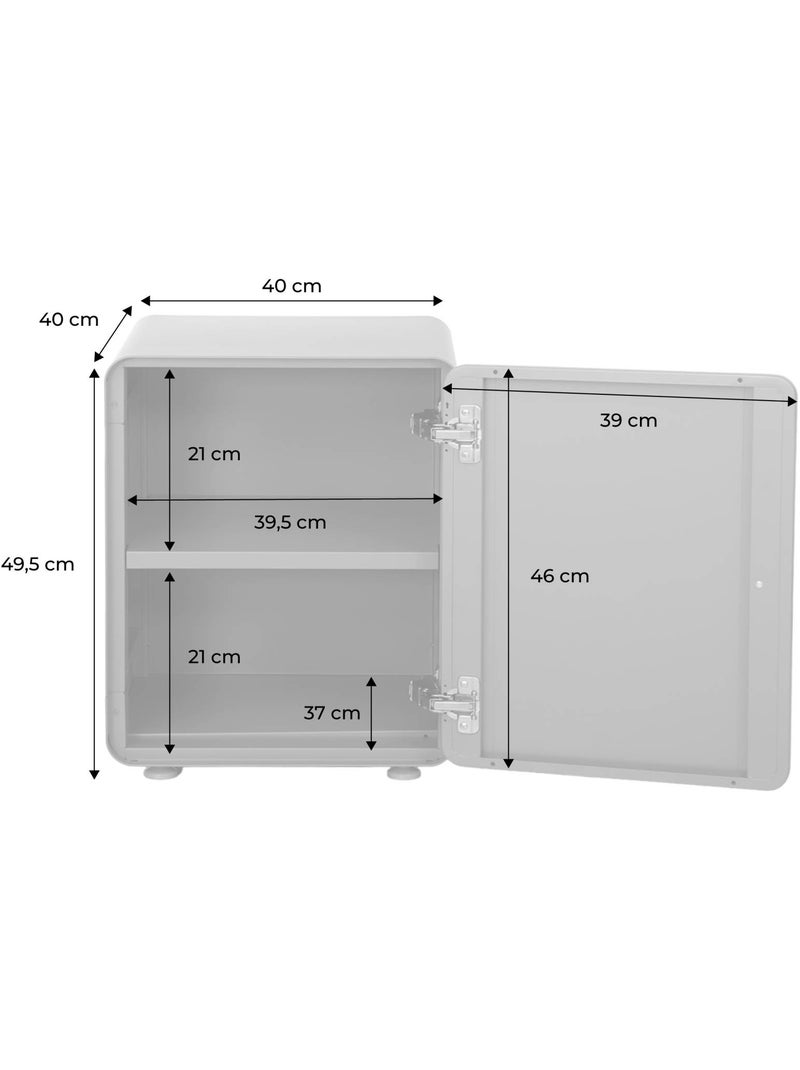 Table de chevet industrielle acier 1 porte tribeca Rouge brique - Kiabi