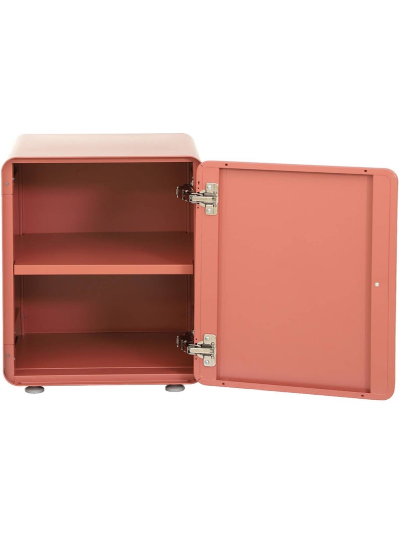 Table de chevet industrielle acier 1 porte tribeca Rouge brique - Kiabi