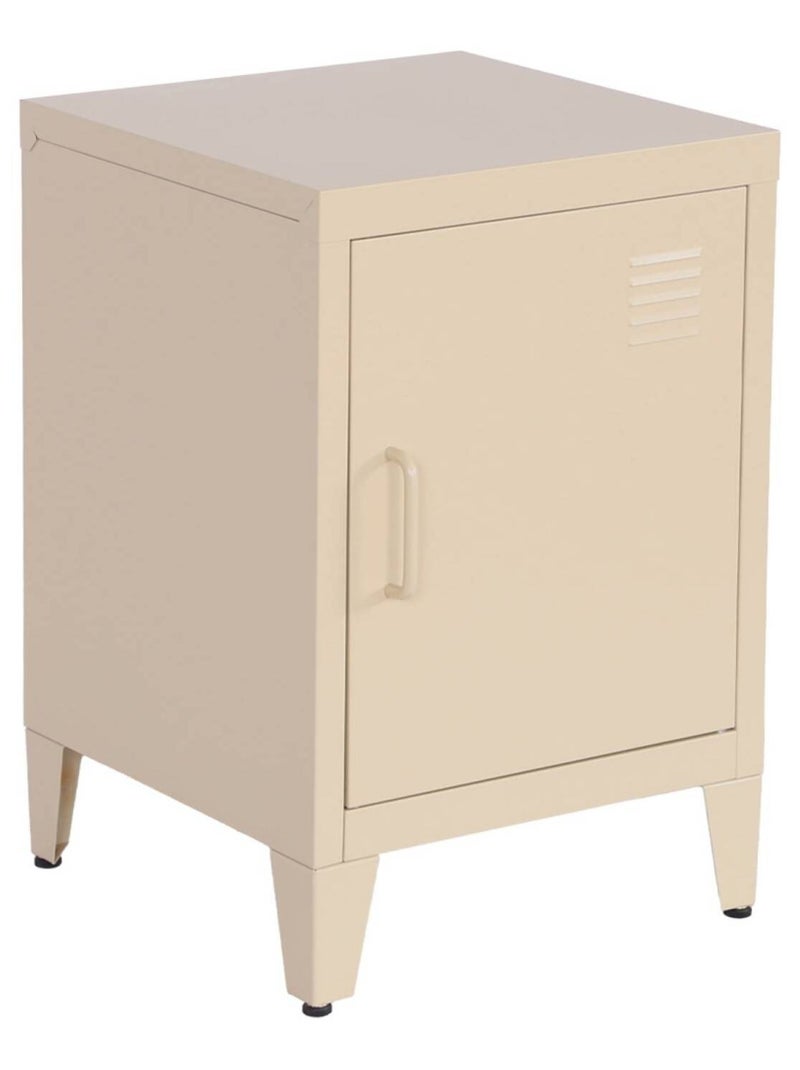 Table de chevet industrielle métal 1 porte (lot de 2) soho Beige - Kiabi