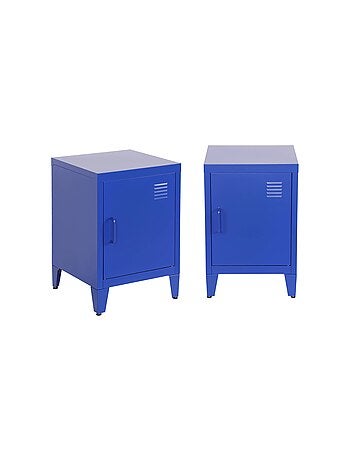 Table de chevet industrielle métal 1 porte (lot de 2) Soho