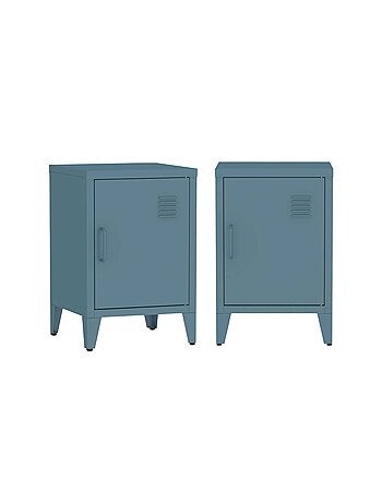 Table de chevet industrielle métal 1 porte (lot de 2) Soho