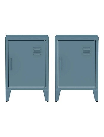 Table de chevet industrielle métal 1 porte (lot de 2) Soho
