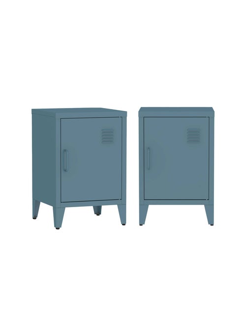 Table de chevet industrielle métal 1 porte (lot de 2) Soho - Kiabi