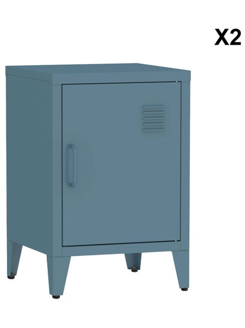 Table de chevet industrielle métal 1 porte (lot de 2) Soho - Kiabi