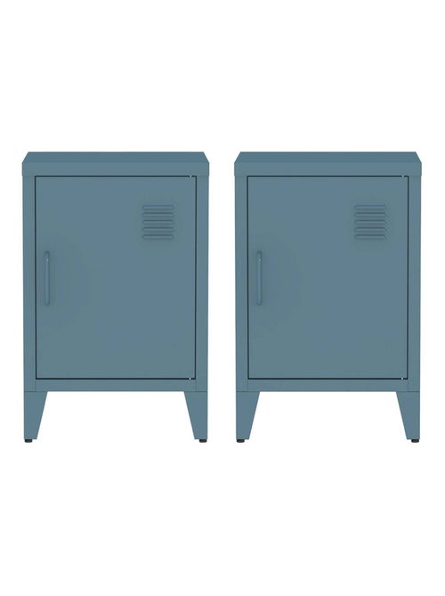 Table de chevet industrielle métal 1 porte (lot de 2) Soho - Kiabi