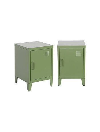 Table de chevet industrielle métal 1 porte (lot de 2) soho