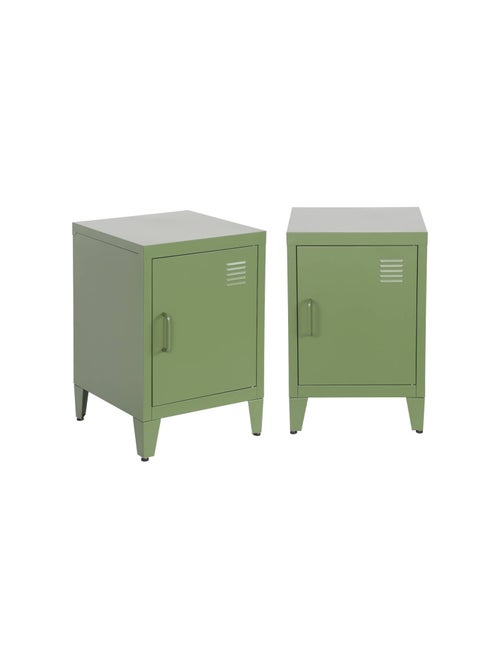 Table de chevet industrielle métal 1 porte (lot de 2) Soho - Kiabi