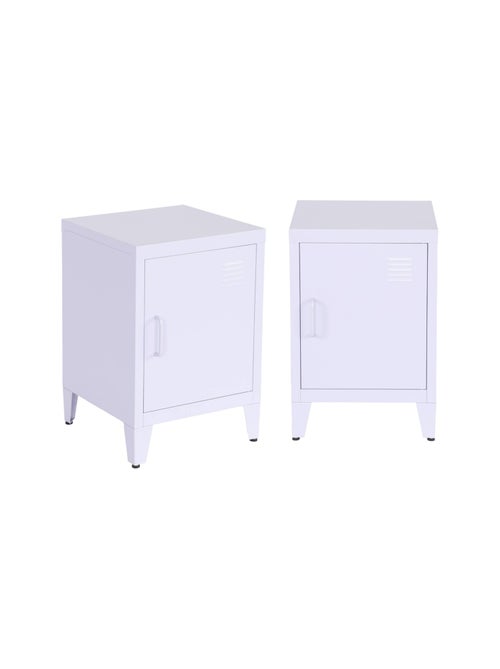 Table de chevet industrielle métal 1 porte (lot de 2) Soho - Kiabi