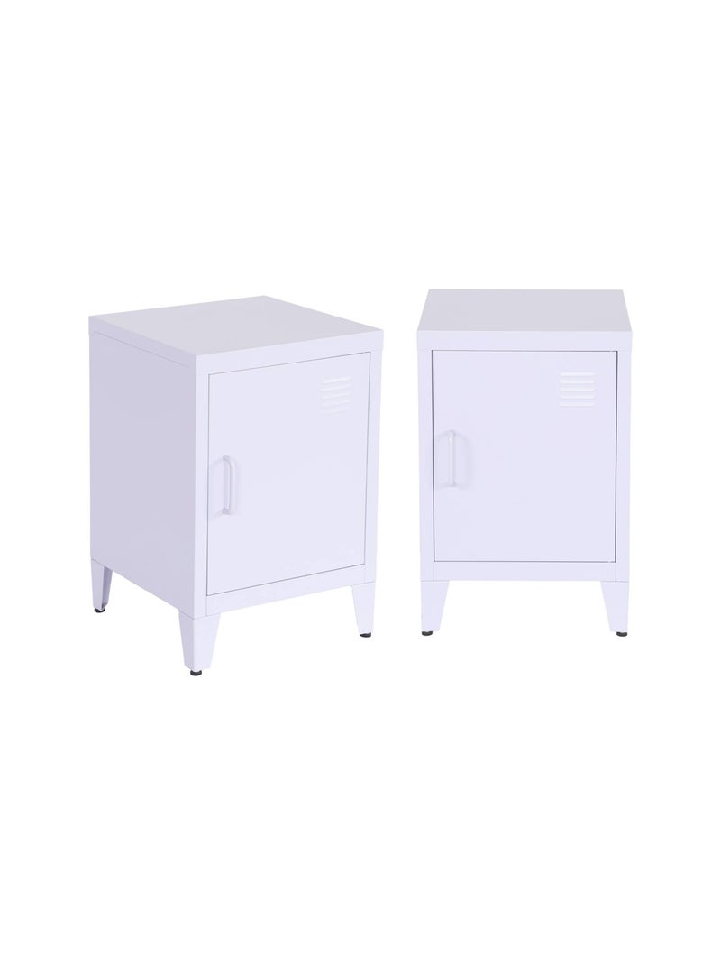 Table de chevet industrielle métal 1 porte (lot de 2) Soho Mauve lilas - Kiabi