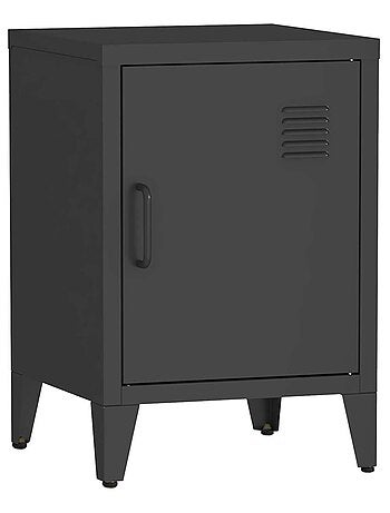 Table de chevet industrielle métal 1 porte (lot de 2) Soho