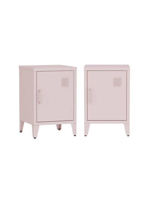 Table de chevet industrielle métal 1 porte (lot de 2) Soho - Kiabi
