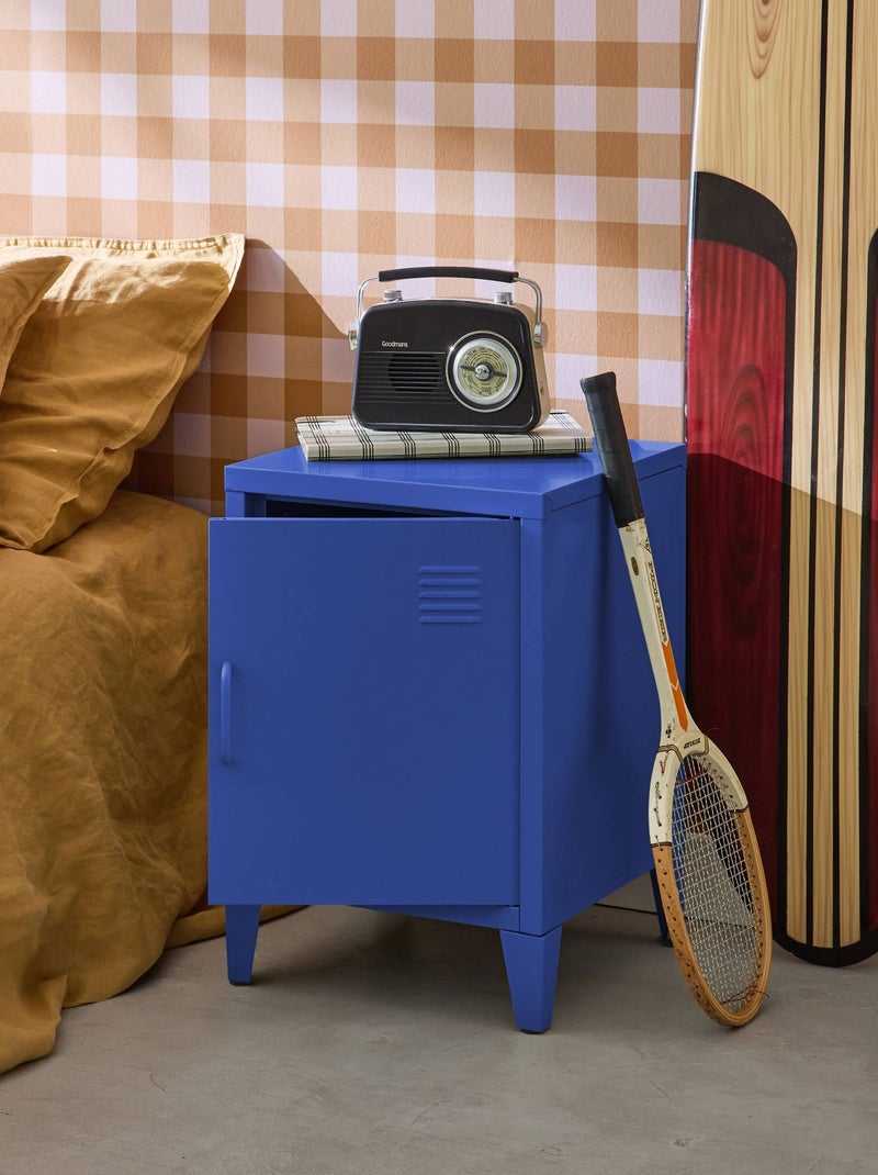 Table de chevet industrielle métal 1 porte Soho Bleu - Kiabi