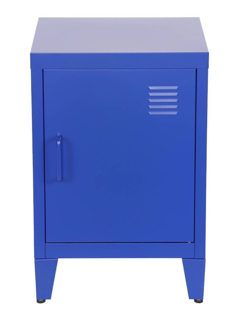 Table de chevet industrielle métal 1 porte Soho Bleu - Kiabi