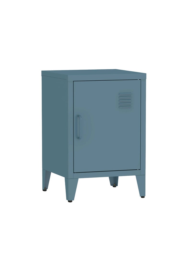 Table de chevet industrielle métal 1 porte Soho Bleu gris - Kiabi