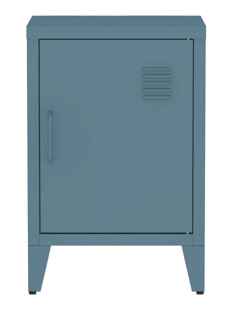 Table de chevet industrielle métal 1 porte Soho Bleu gris - Kiabi