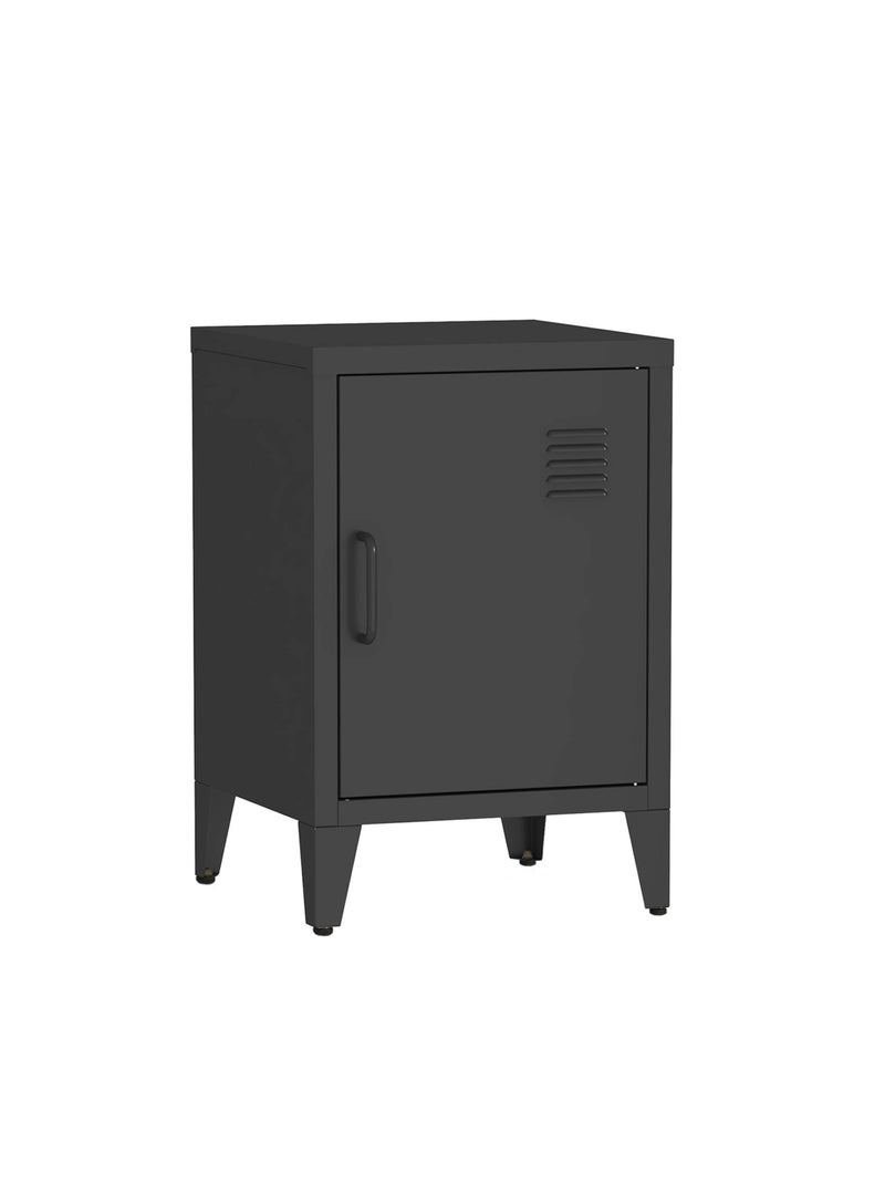 Table de chevet industrielle métal 1 porte Soho Noir - Kiabi