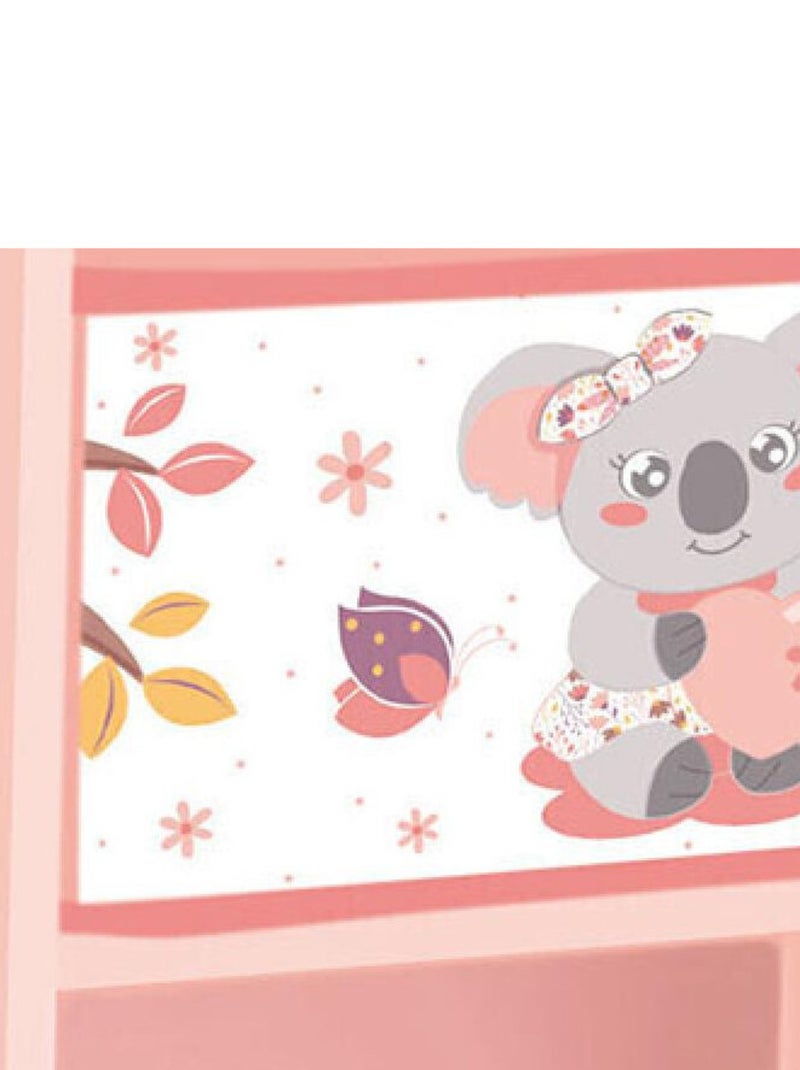 Table de chevet Koala pour enfant avec tiroir H.36 X L.33 X P.30 cm Rose - Kiabi
