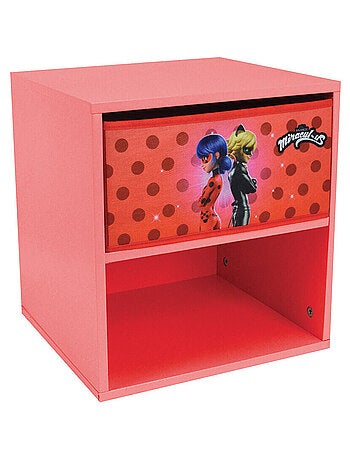 Table de chevet miraculous pour enfant avec tiroir H.36 X L.33 X P.30 cm