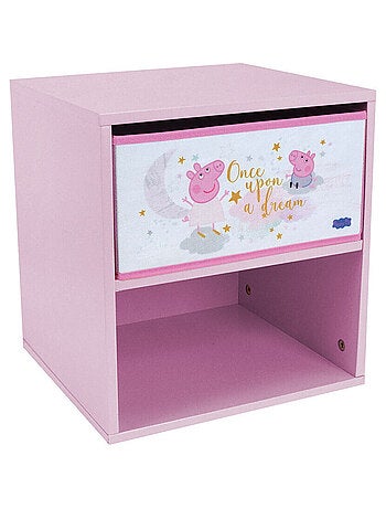 Table de chevet Peppa pig once upon a dream rose pour enfant avec tiroir H.36 X L.33 X P.30 cm