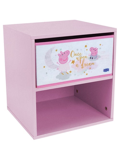 Table de chevet Peppa pig once upon a dream rose pour enfant avec tiroir H.36 X L.33 X P.30 cm - Kiabi