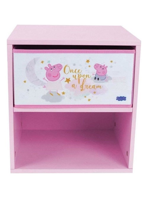 Table de chevet Peppa pig once upon a dream rose pour enfant avec tiroir H.36 X L.33 X P.30 cm - Kiabi